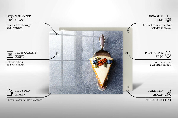 Üveg vágódeszka Szelet torta