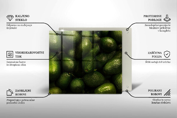 Üveg vágódeszka Avokádó gyümölcs
