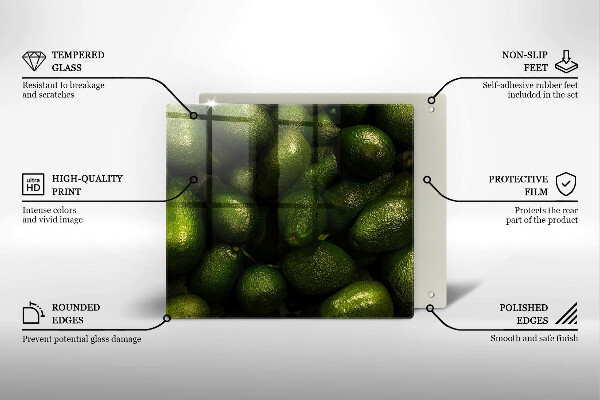 Üveg vágódeszka Avokádó gyümölcs