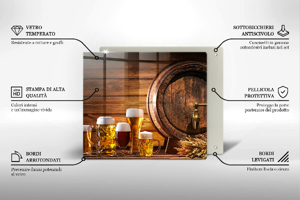 Üveg vágódeszka Hordó sör