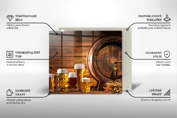 Üveg vágódeszka Hordó sör