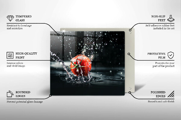 Üveg vágódeszka Paradicsom vízben