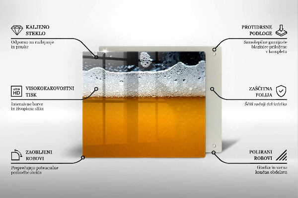 Üveg vágódeszka Igyál sörhabot