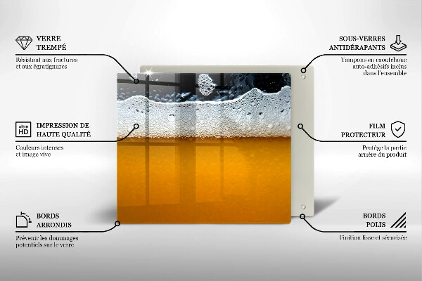 Üveg vágódeszka Igyál sörhabot
