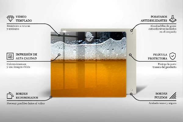 Üveg vágódeszka Igyál sörhabot