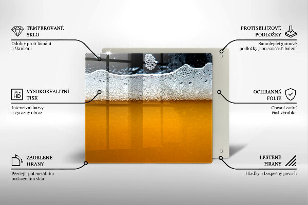 Üveg vágódeszka Igyál sörhabot