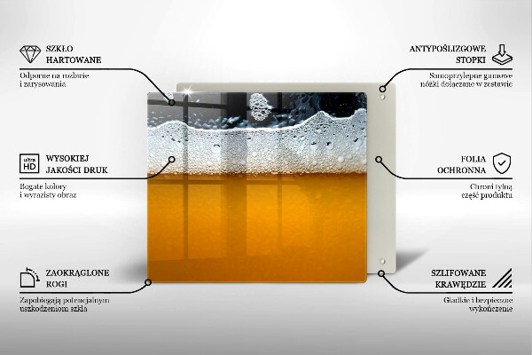 Üveg vágódeszka Igyál sörhabot