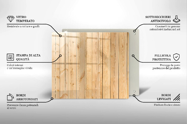 Üveg vágódeszka Finom fa táblák