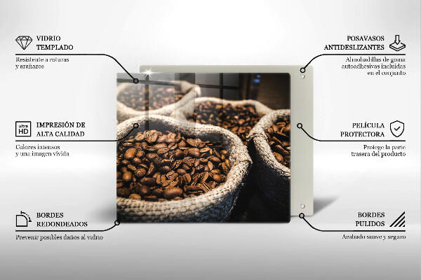 Üveg vágódeszka Zsák kávébab