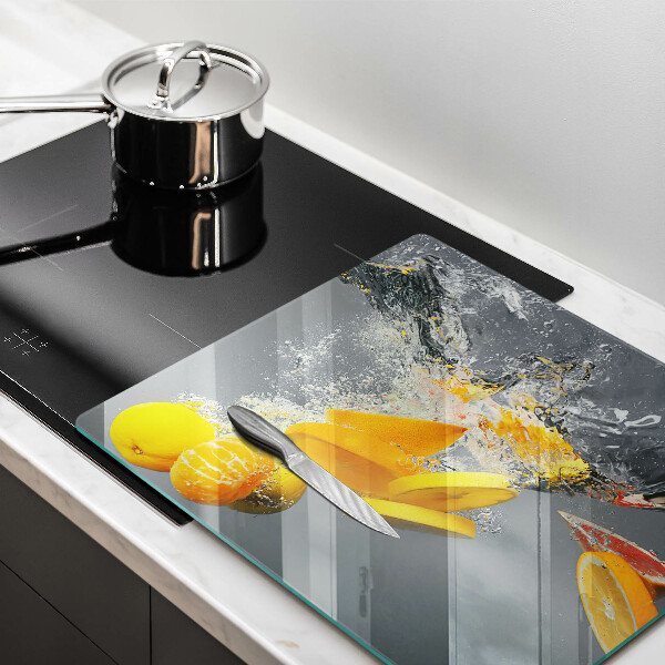 Üveg vágódeszka Citrom vízben