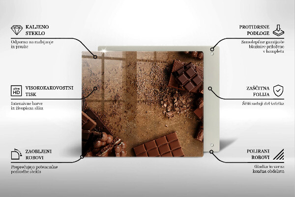 Üveg vágódeszka Csokoládé édességek