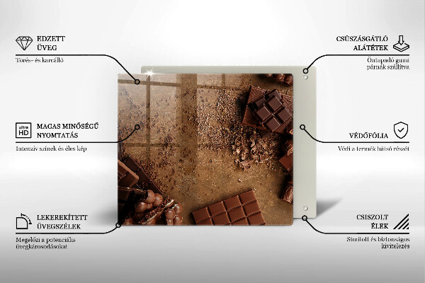 Üveg vágódeszka Csokoládé édességek