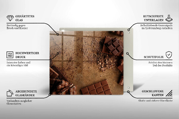 Üveg vágódeszka Csokoládé édességek
