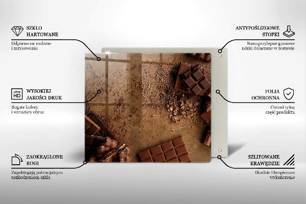 Üveg vágódeszka Csokoládé édességek