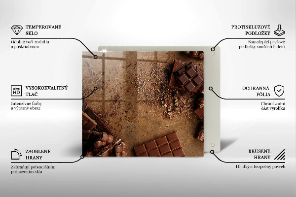 Üveg vágódeszka Csokoládé édességek