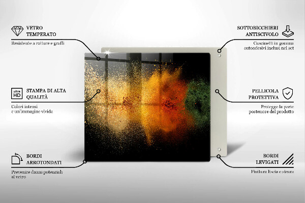 Üveg vágódeszka Színes fűszerek