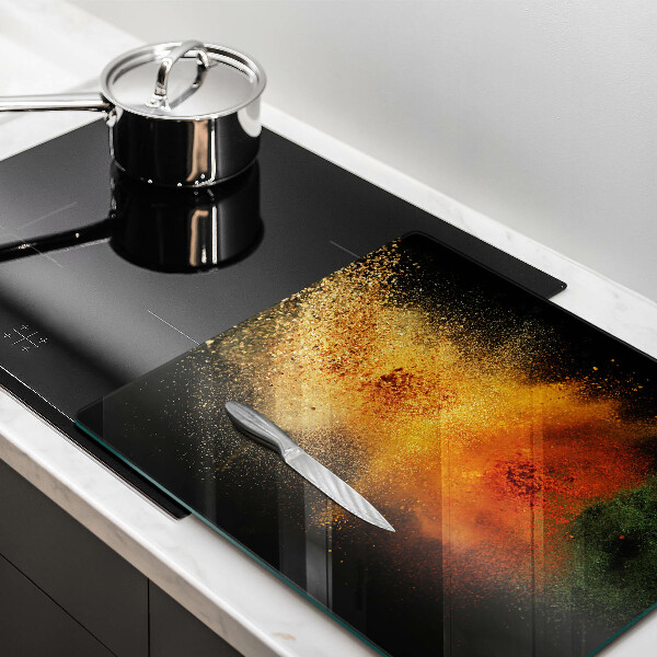 Üveg vágódeszka Színes fűszerek