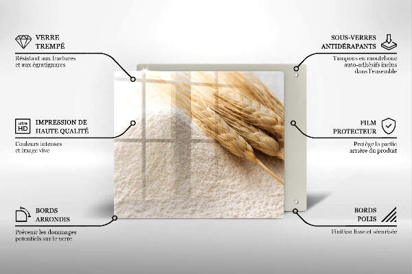 Üveg vágódeszka Liszt és kalászok