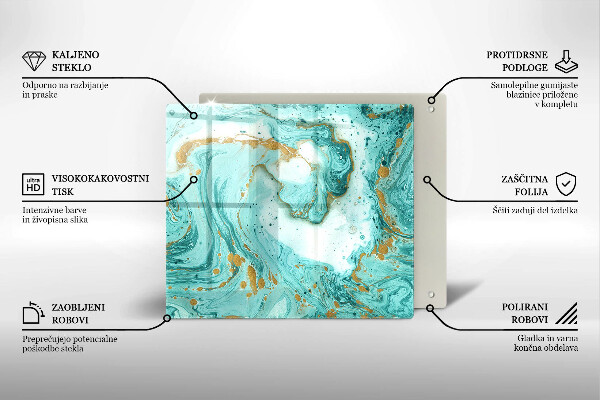 Üveg vágódeszka Kék absztrakció