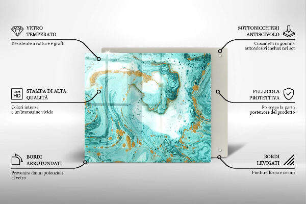Üveg vágódeszka Kék absztrakció