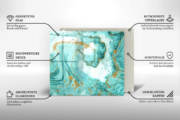 Üveg vágódeszka Kék absztrakció