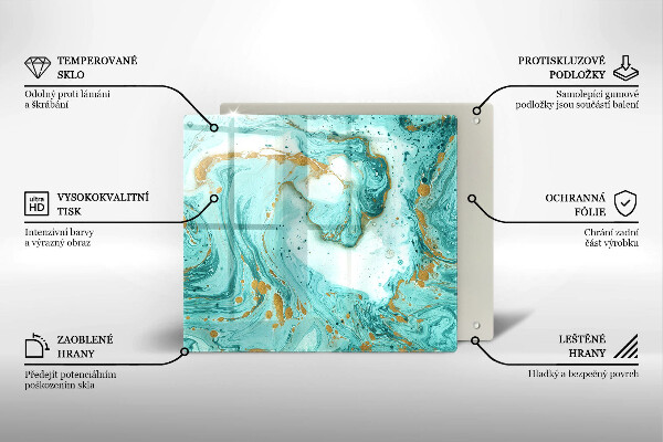 Üveg vágódeszka Kék absztrakció