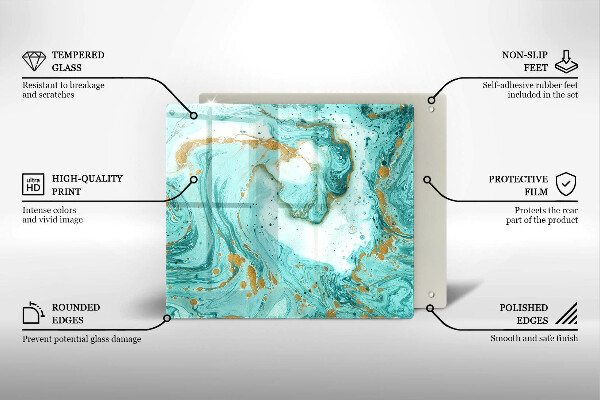 Üveg vágódeszka Kék absztrakció