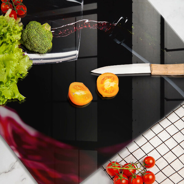 Üveg vágódeszka Egy pohár vörösbor