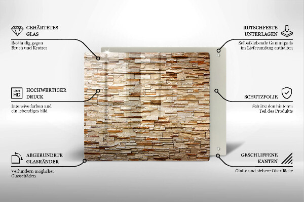 Üveg vágódeszka Díszítő kövek textúrája