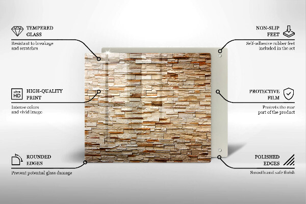 Üveg vágódeszka Díszítő kövek textúrája