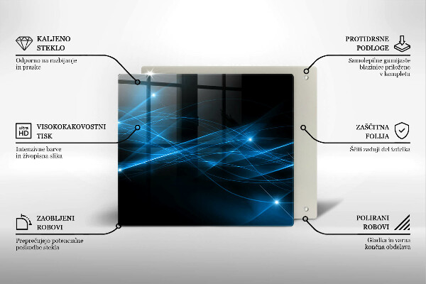 Üveg vágódeszka Absztrakt kék füst
