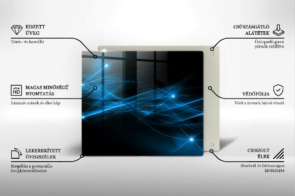 Üveg vágódeszka Absztrakt kék füst