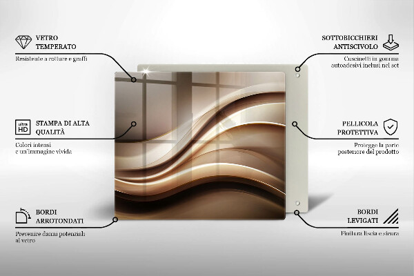 Üveg vágódeszka Absztrakciós finom vonalak