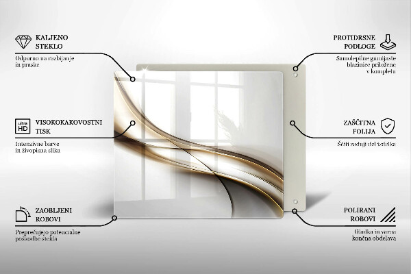 Üveg vágódeszka Lágy vonalak absztrakciója