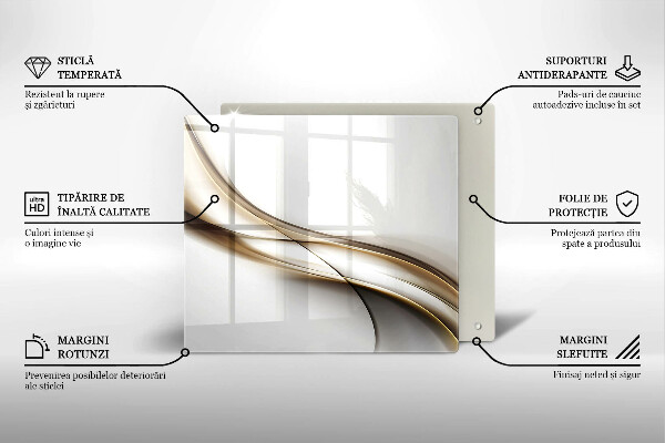 Üveg vágódeszka Lágy vonalak absztrakciója