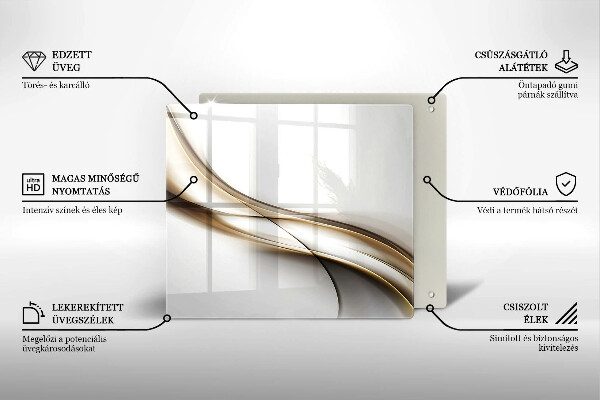 Üveg vágódeszka Lágy vonalak absztrakciója