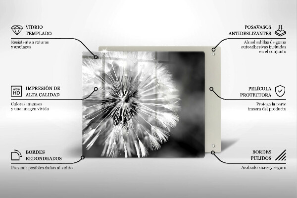 Üveg vágódeszka Finom gyermekláncfű