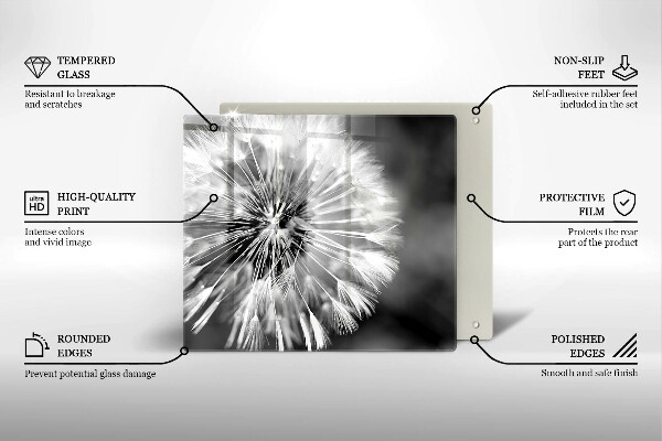 Üveg vágódeszka Finom gyermekláncfű