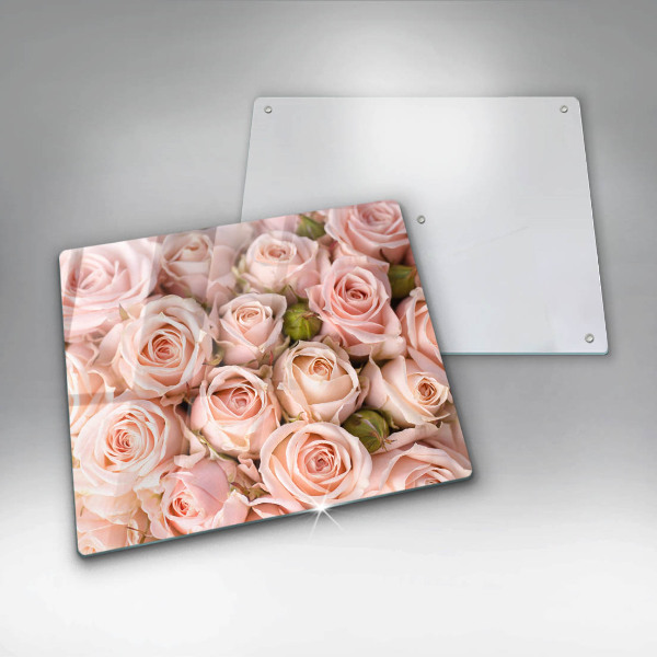 Üveg vágódeszka Csokor finom rózsa