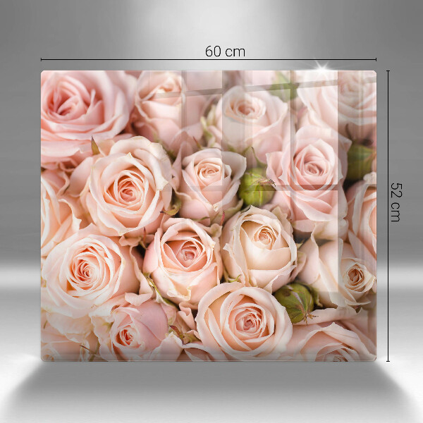 Üveg vágódeszka Csokor finom rózsa