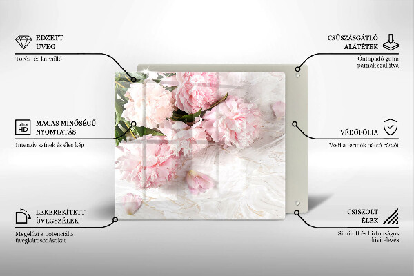 Üveg vágódeszka Finom rózsa virágok
