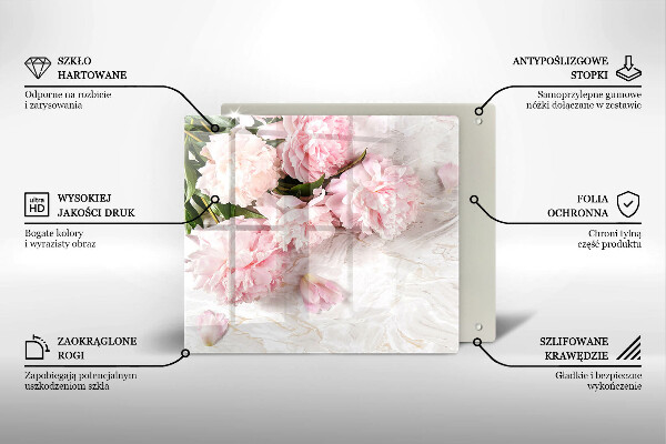 Üveg vágódeszka Finom rózsa virágok