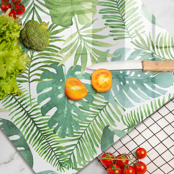 Üveg vágódeszka Akvarell boho levelek