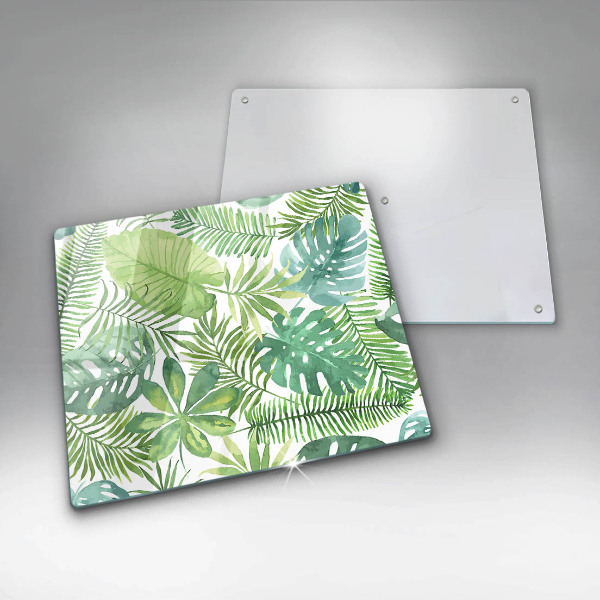 Üveg vágódeszka Akvarell boho levelek