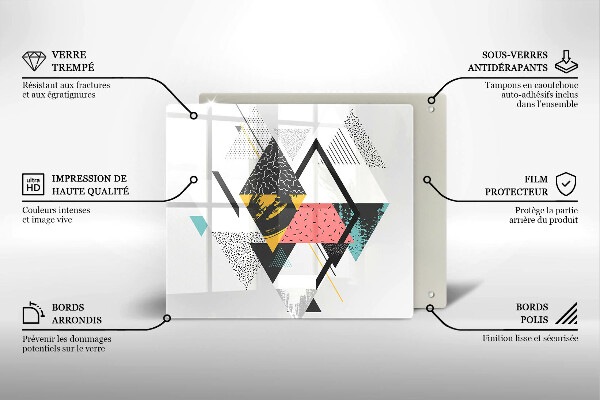 Üveg vágódeszka Absztrakt háromszögek