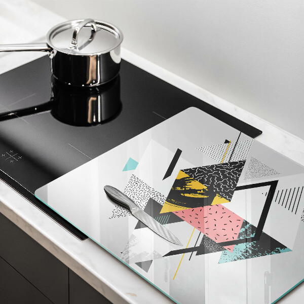 Üveg vágódeszka Absztrakt háromszögek