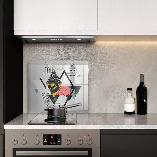 Üveg vágódeszka Absztrakt háromszögek