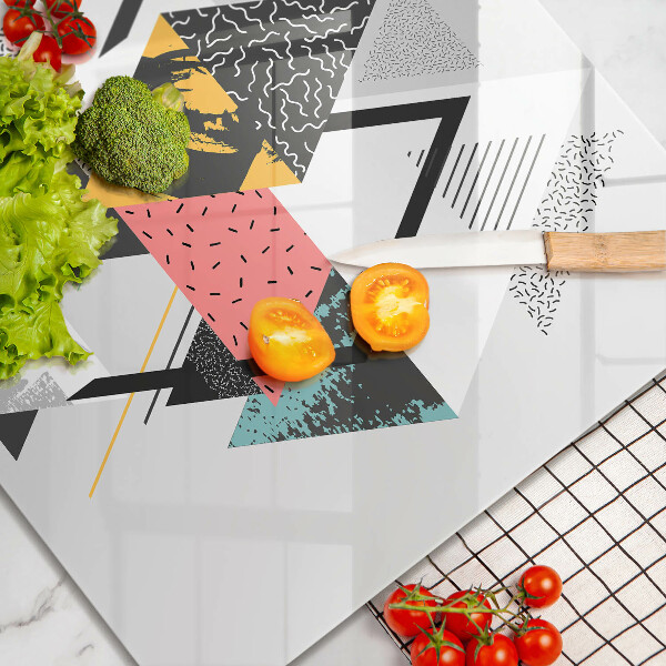 Üveg vágódeszka Absztrakt háromszögek