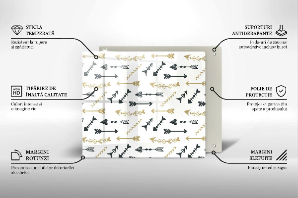 Üveg vágódeszka Boho nyilak minta