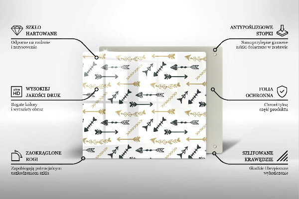 Üveg vágódeszka Boho nyilak minta
